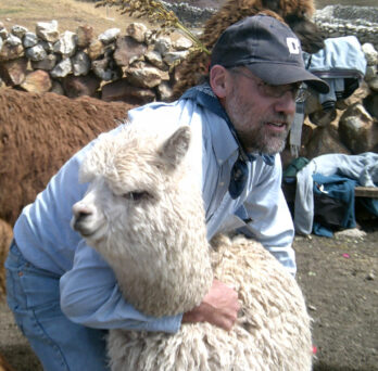 Dr. Bauer with a llama
                  